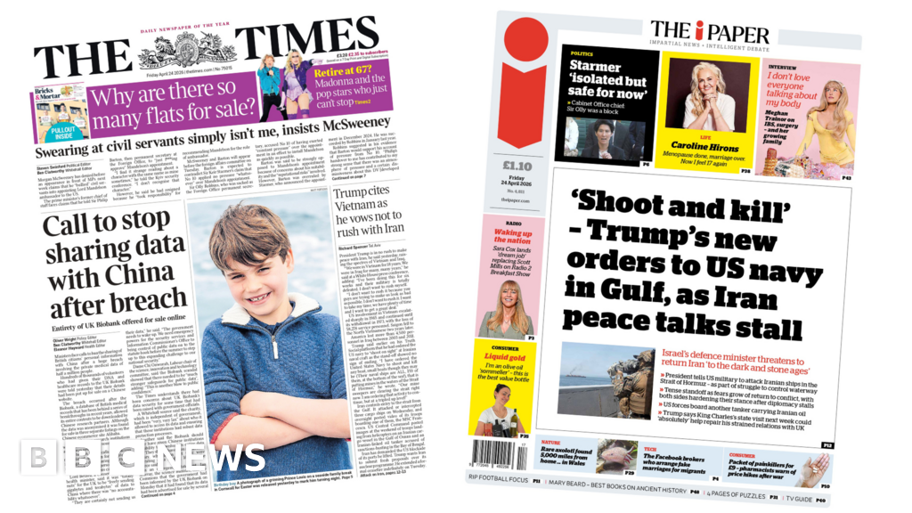 Newspaper headlines: ‘Stop sharing data with China’ and ‘Shoot and kill’