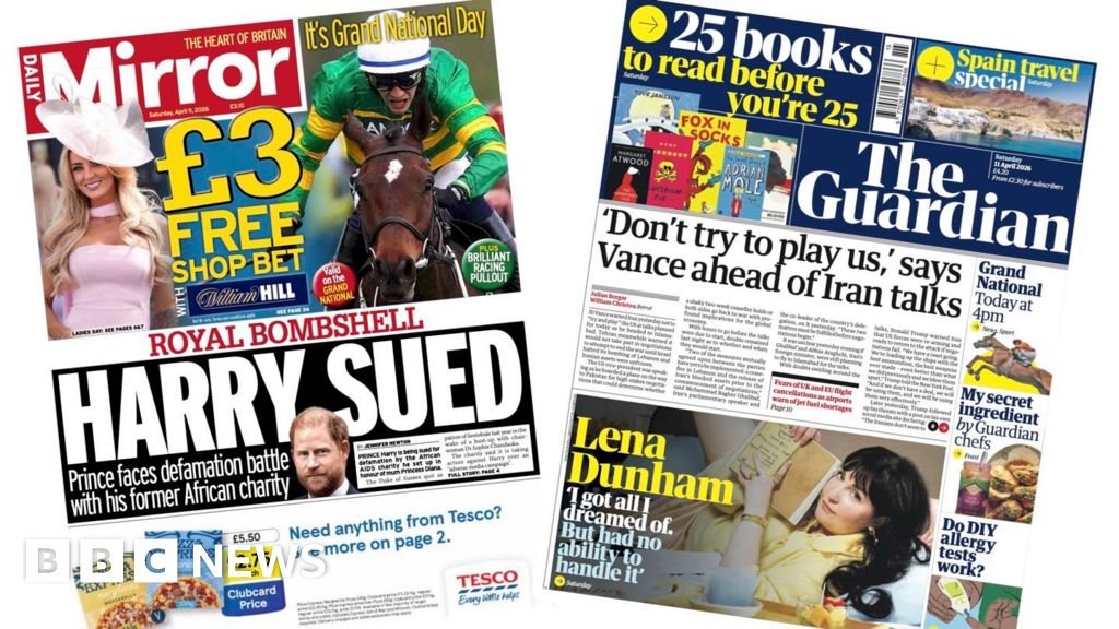 Newspaper headlines: ‘Harry sued’ and Vance warns Iran ‘don’t try to play us’