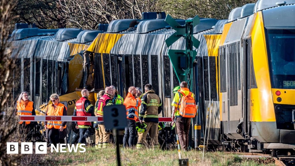 Two trains collide head-on in Denmark, leaving five critically hurt