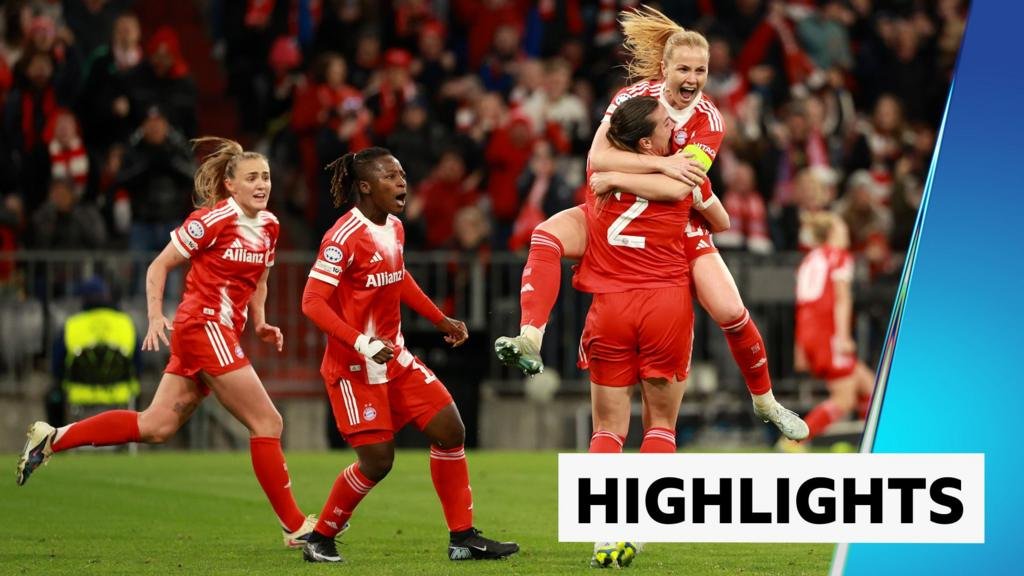 Women’s Champions League highlights: Quarter-final second leg – Bayern Munich 2-1 Manchester United – 5-3 on aggregate