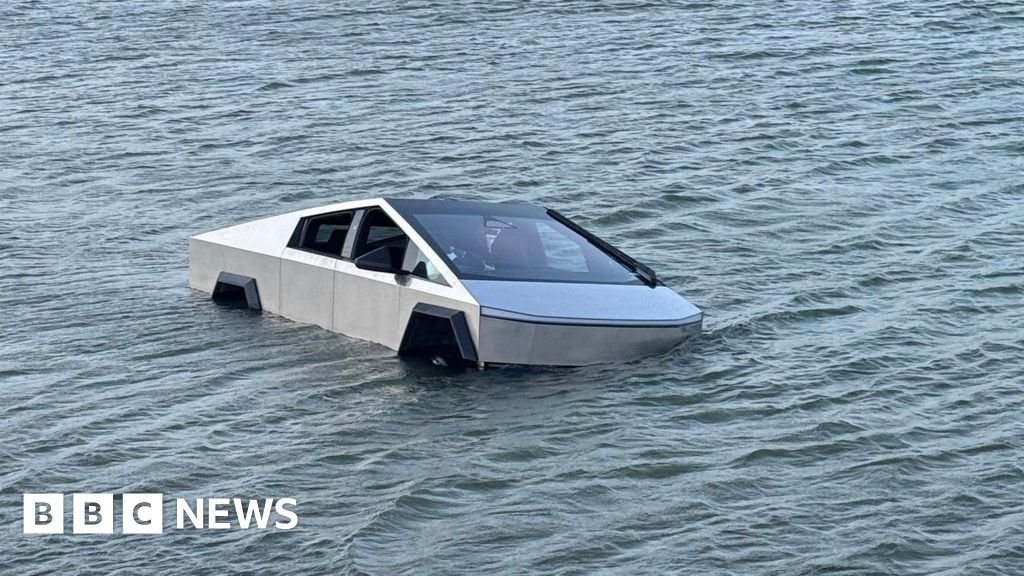 Tesla Cybertruck driver arrested after driving into lake to use ‘wade mode’, police say