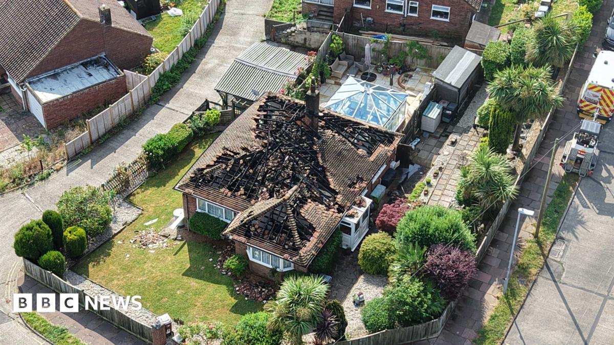 Lightning strikes cause fires and damage across Kent and Sussex
