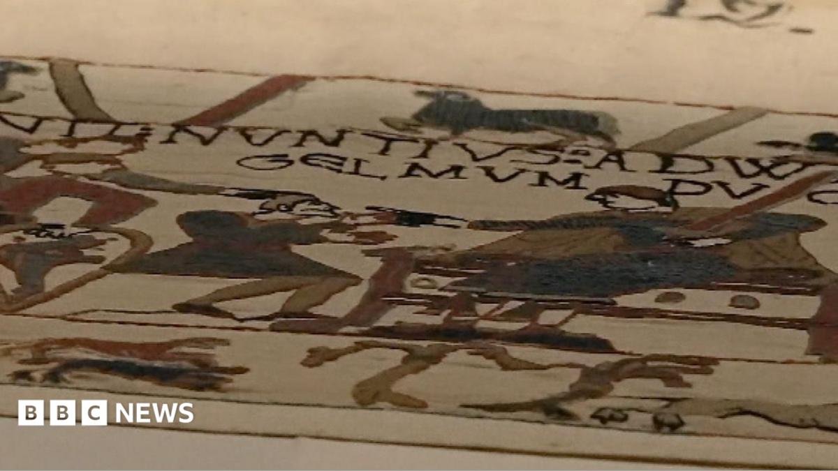 Bayeux Tapestry in ‘wonderful state’ after journey to London, French minister says