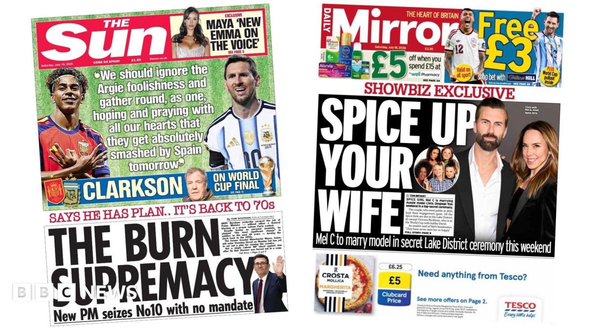 Newspaper headlines: ‘The Burn supremacy’ and ‘Spice up your wife’